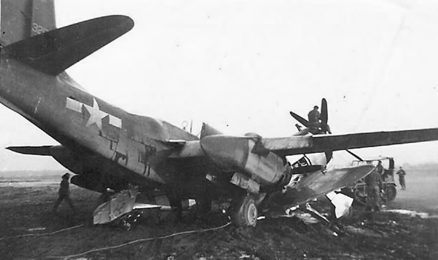 A-20 Attack Bomber Crashed Into P-47