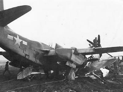 A-20 Attack Bomber Crashed Into P-47