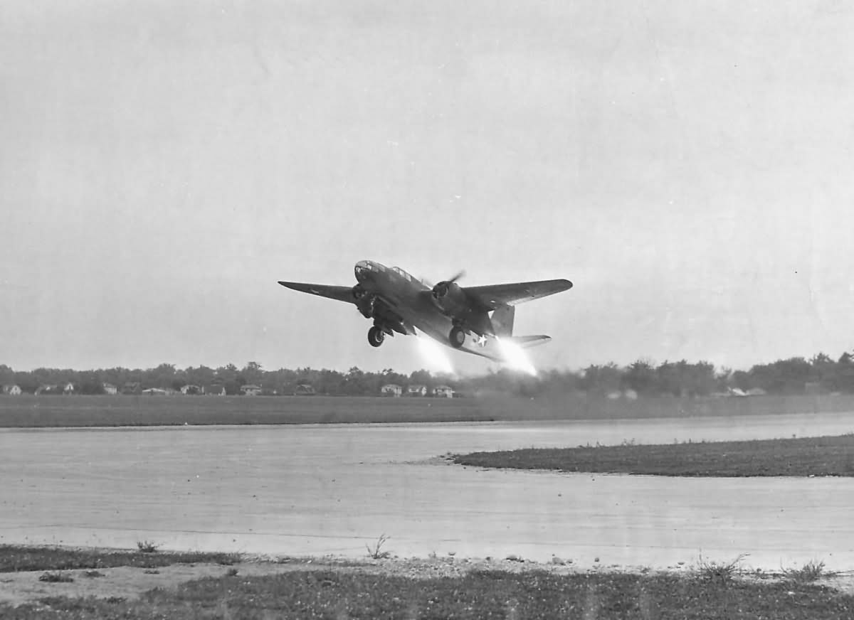 Jet Assisted Take Off of A-20B Havoc