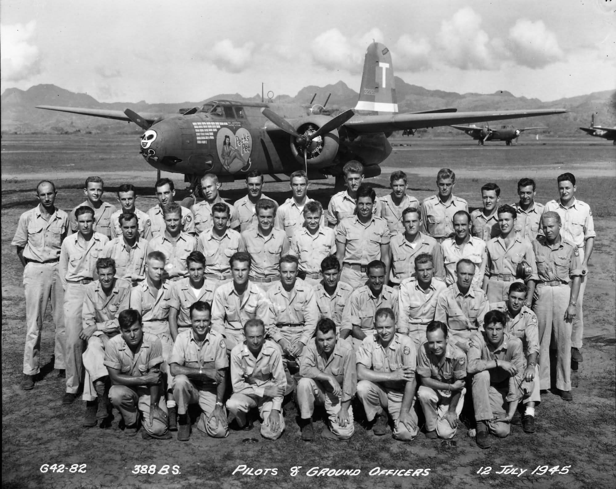 A-20 Havoc and personnel of the 312th Bomb Group, 388th BS,128 July 1945