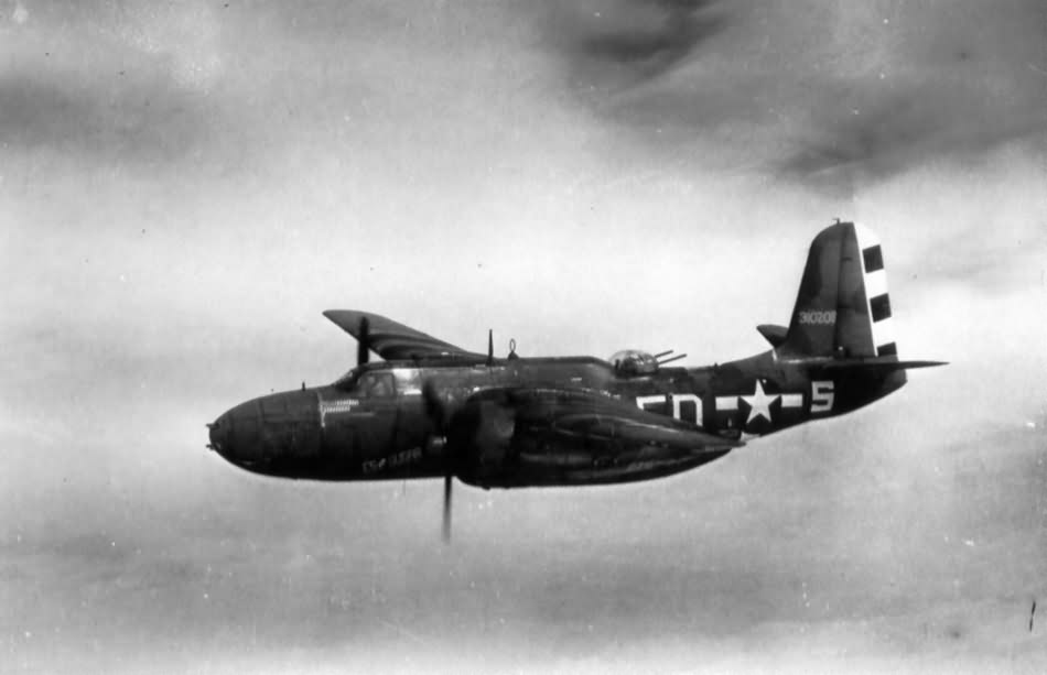 A-20G 43-10208 410th Bomb Group in flight