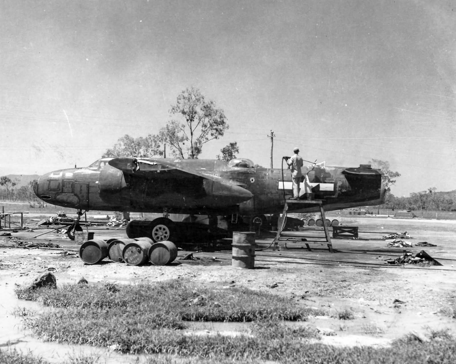 A-20 Havoc under repair at Townsville Australia 1944