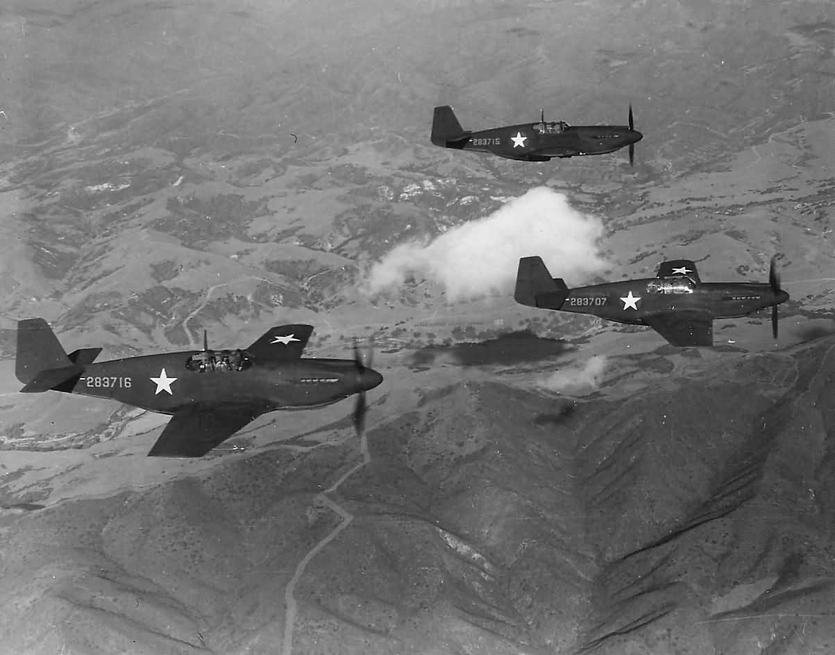 Formation of North American A-36 Apache in flight 1943