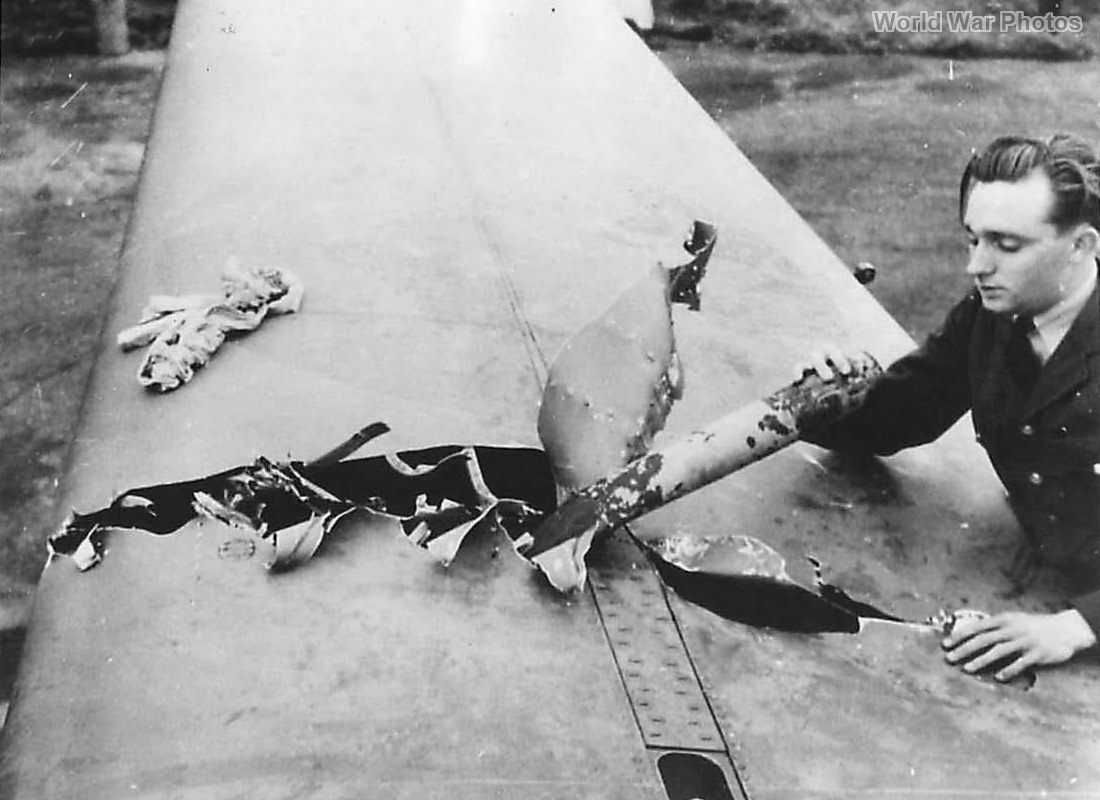 Damaged Wing of bomber