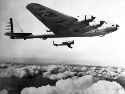 Heavy Bomber XB-15 with Boeing P-26