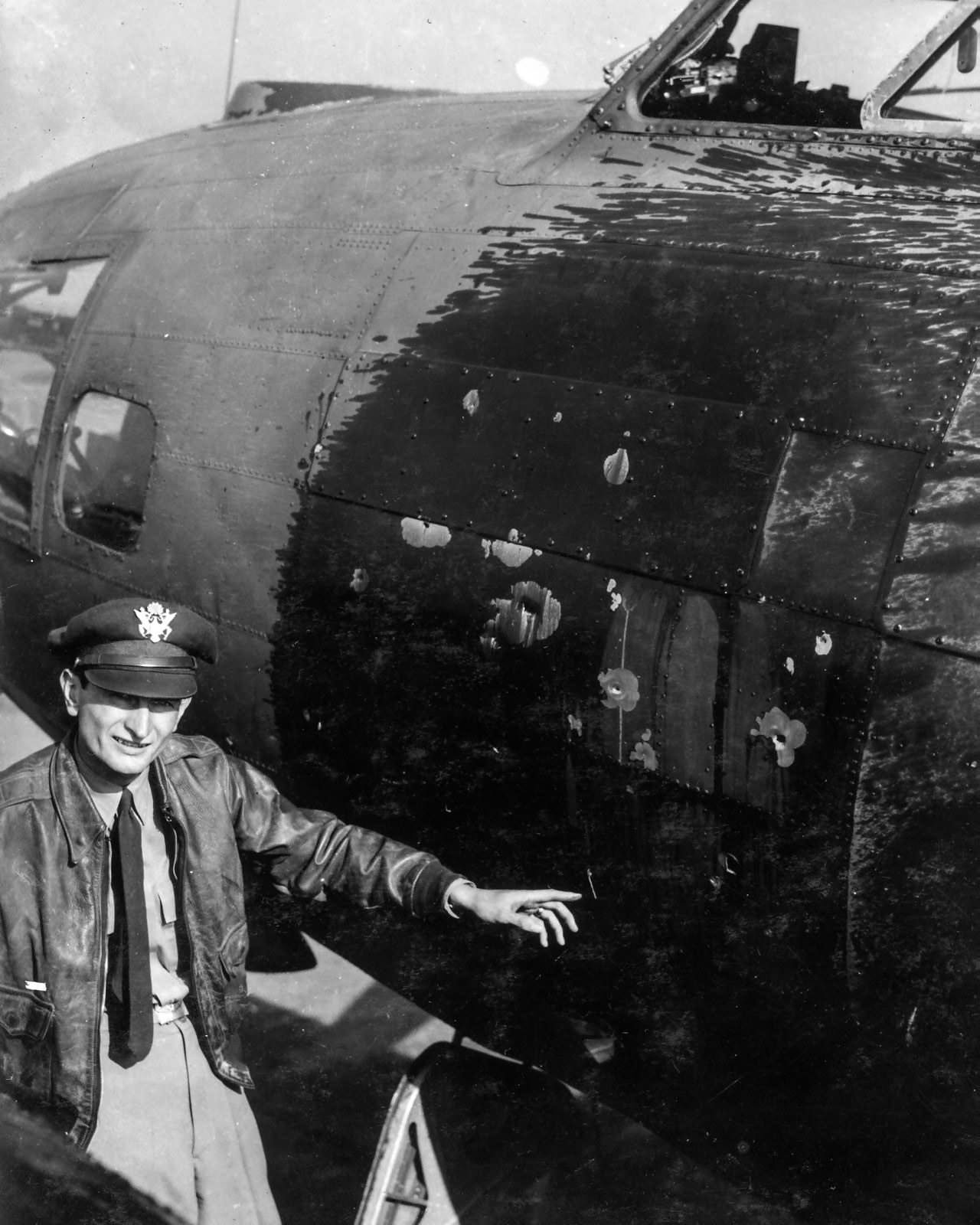 B-17 Flying Fortress of the 385th Bomb Group damaged after Schweinfurt Raid 1943