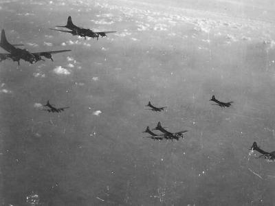 A formation of B-17s in flight, 384th Bomb Group 2