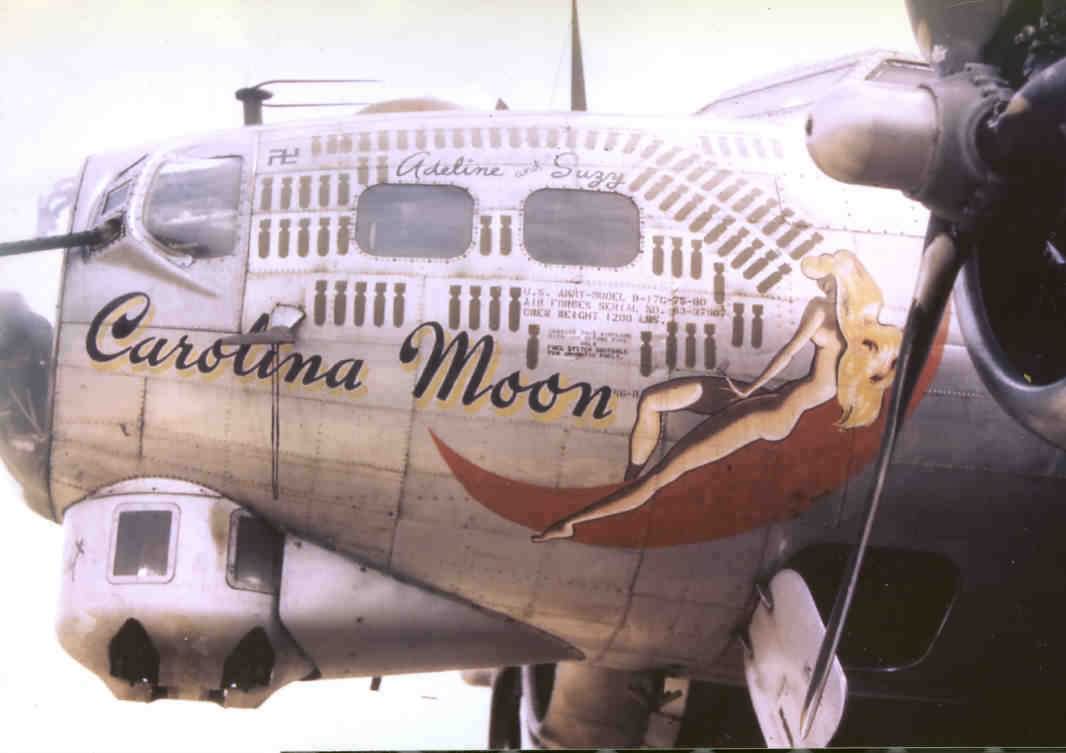 B-17G Flying Fortress 490 Bomb Group Carolina Moon nose art