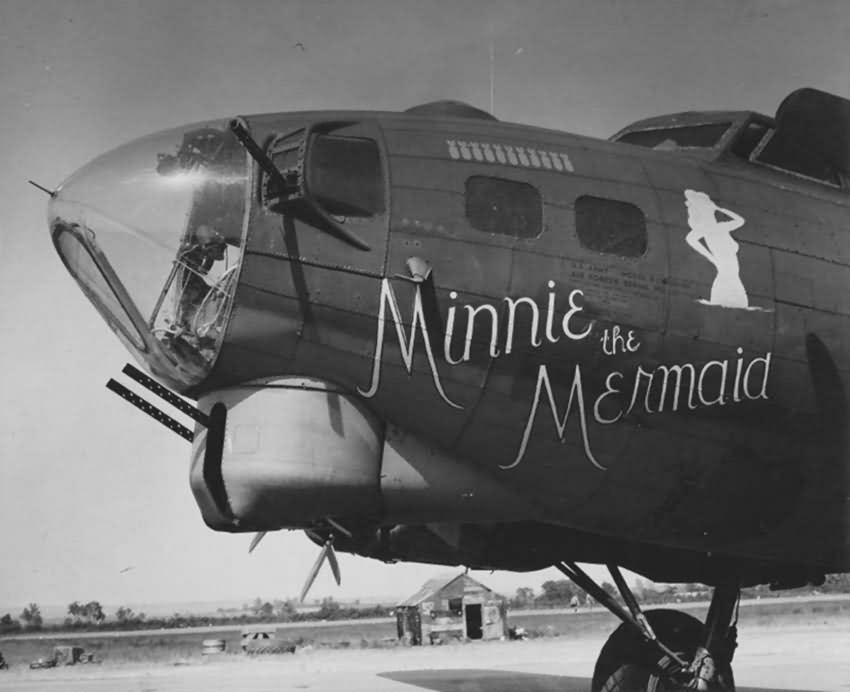 B-17G nose art Minnie the Mermaid
