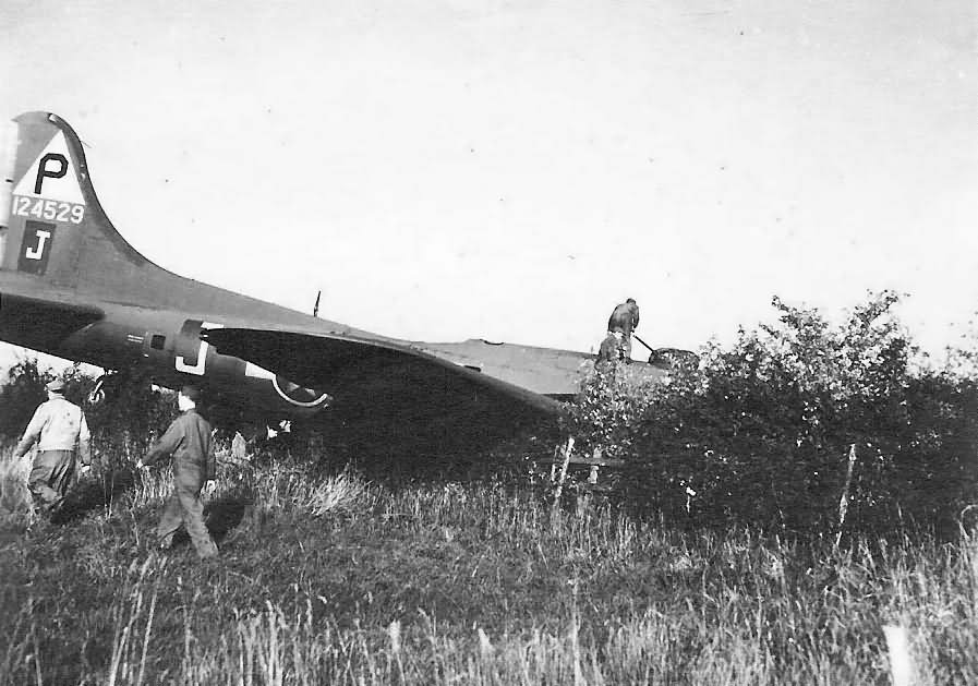 B-17F Bomber 41-24529 Crashed in Field 384th Bomb Group