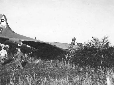 B-17F Bomber 41-24529 Crashed in Field 384th Bomb Group