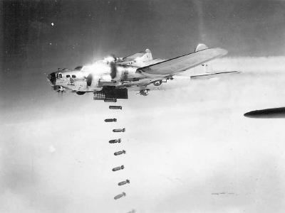 B-17G Flying Fortress Huckleberry Duck Dropping Bombs On Target
