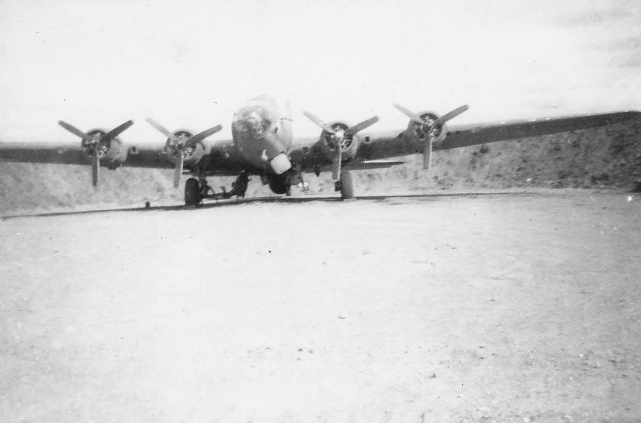 B-17 Flying Fortress at airfield