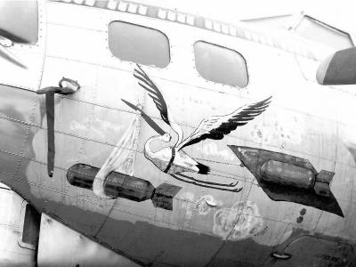 B-17 Flying Fortress nose art Stork Carrying Bomb