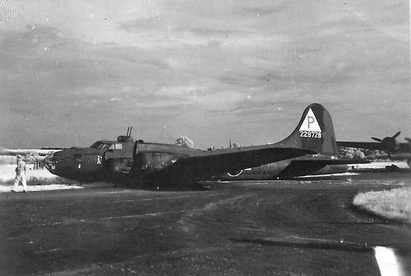 B-17F Bomber 42-29728 Crashed on Airfield 384th Bomb Group