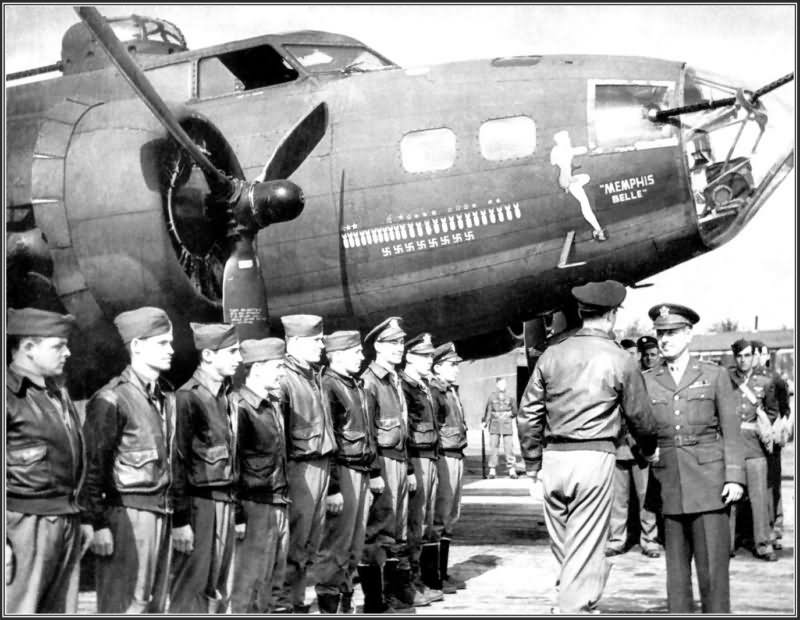 B-17F Flying Fortress Memphis Belle retirement ceremony 1943