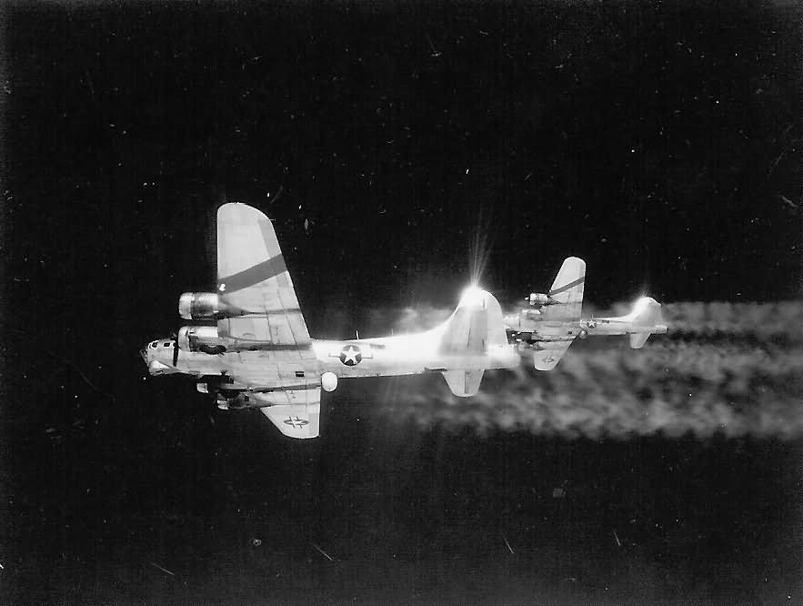 Pair of B-17 Bombers Leaving Contrails