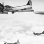 384th Bomb Group B-17 Bombers Over Target with Bomb Bay Doors Open