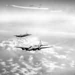A formation of B-17s of 91st Bomb Group, 324th bomb squadron
