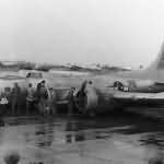 Damaged B-17G Flying Fortress of the 379th Bomb Group 44-6507 „K”
