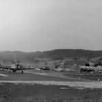 B-17 Flying Fortress of the 96th Bomb Group and P-51 On Airfield