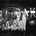 USAAF Crew Posed at Night Time by Their B-17 Bomber