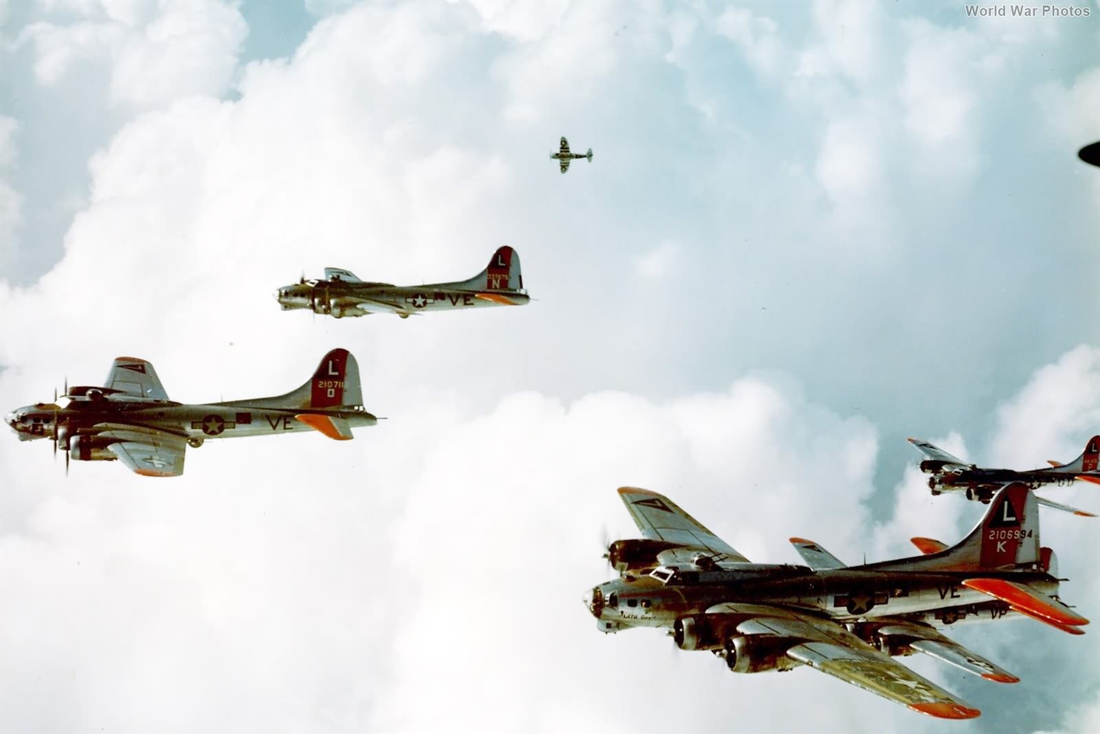 381st Bomb Group B-17 formation in color 6