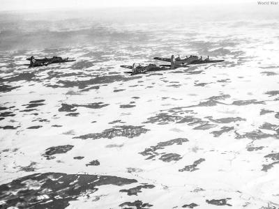 B-17s of the 91st BG during a Big Week mission