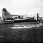 Burned-out B-17G 43-38523 EP-F of the 100th BG 4 January 1945