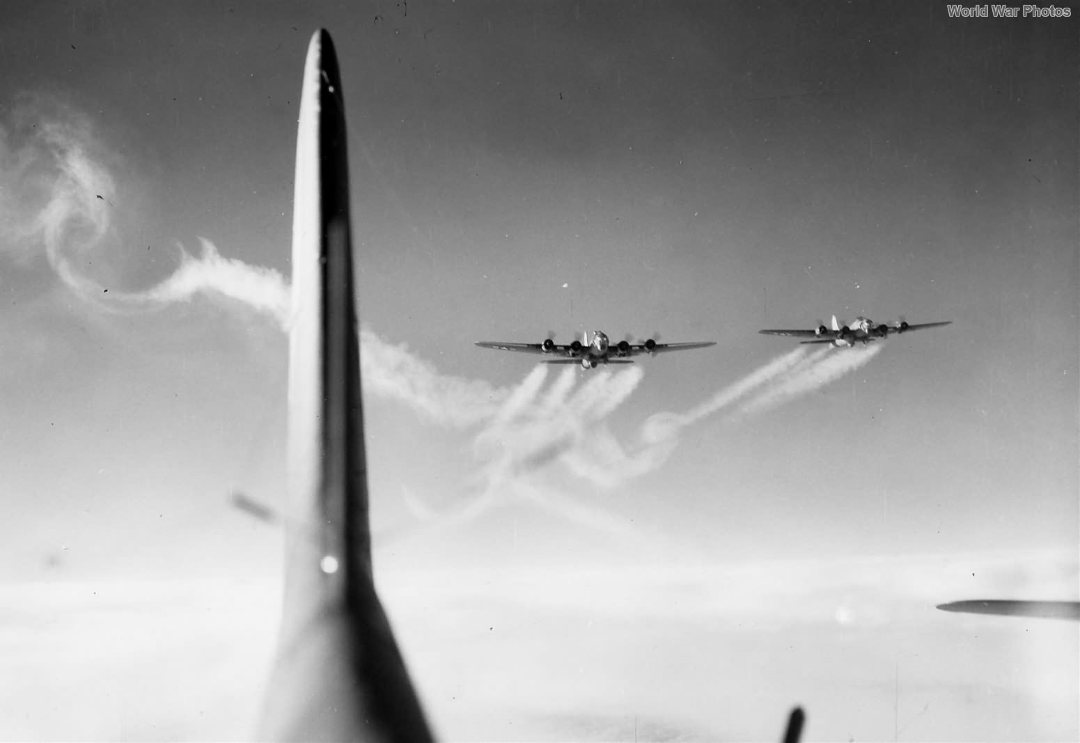 Formation of B-17G of the 381st BG en route to hit targets around Bremen in 44