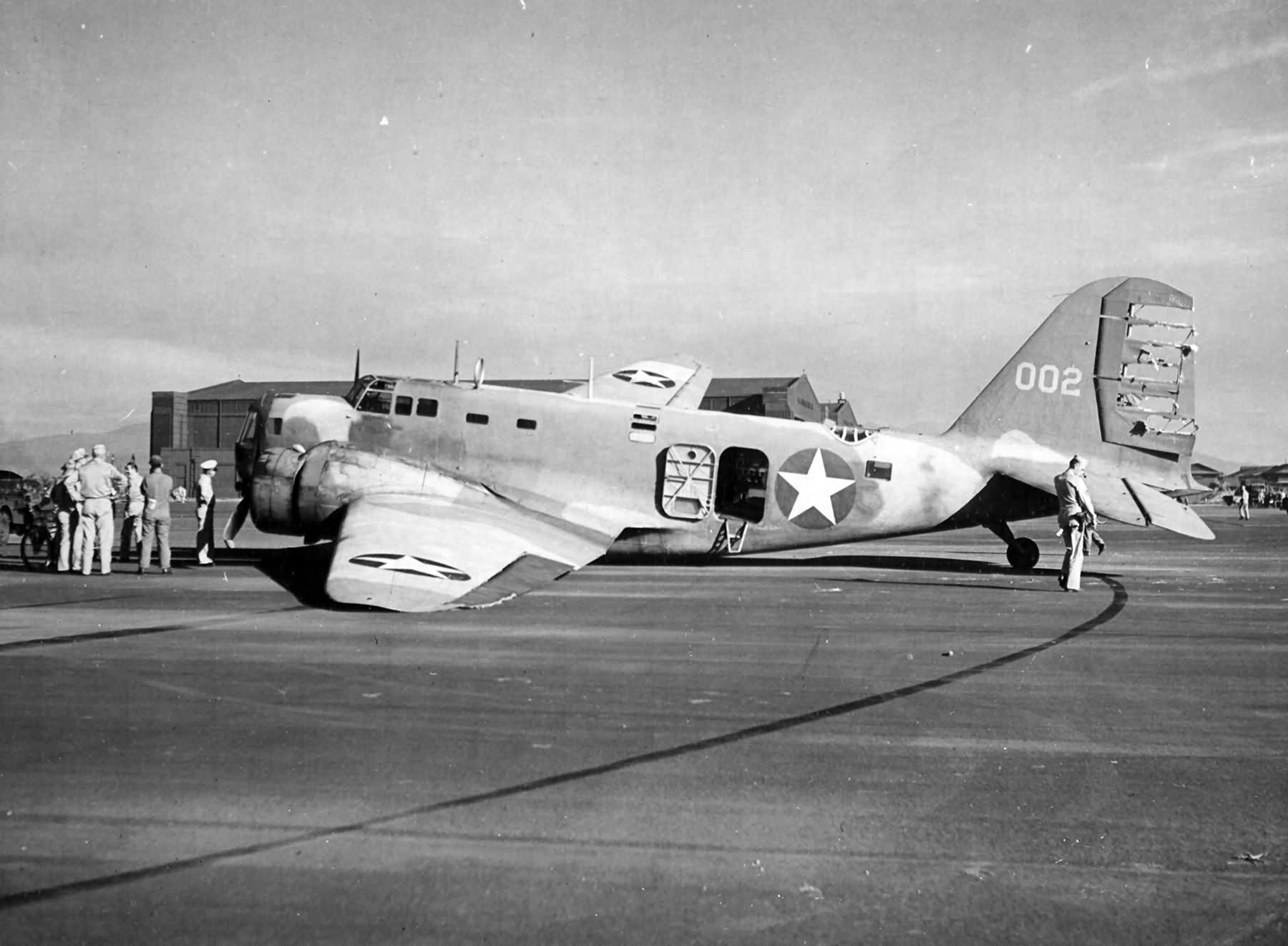 Crashed B-18 Bolo 37-002 at Hickam Field May 1943