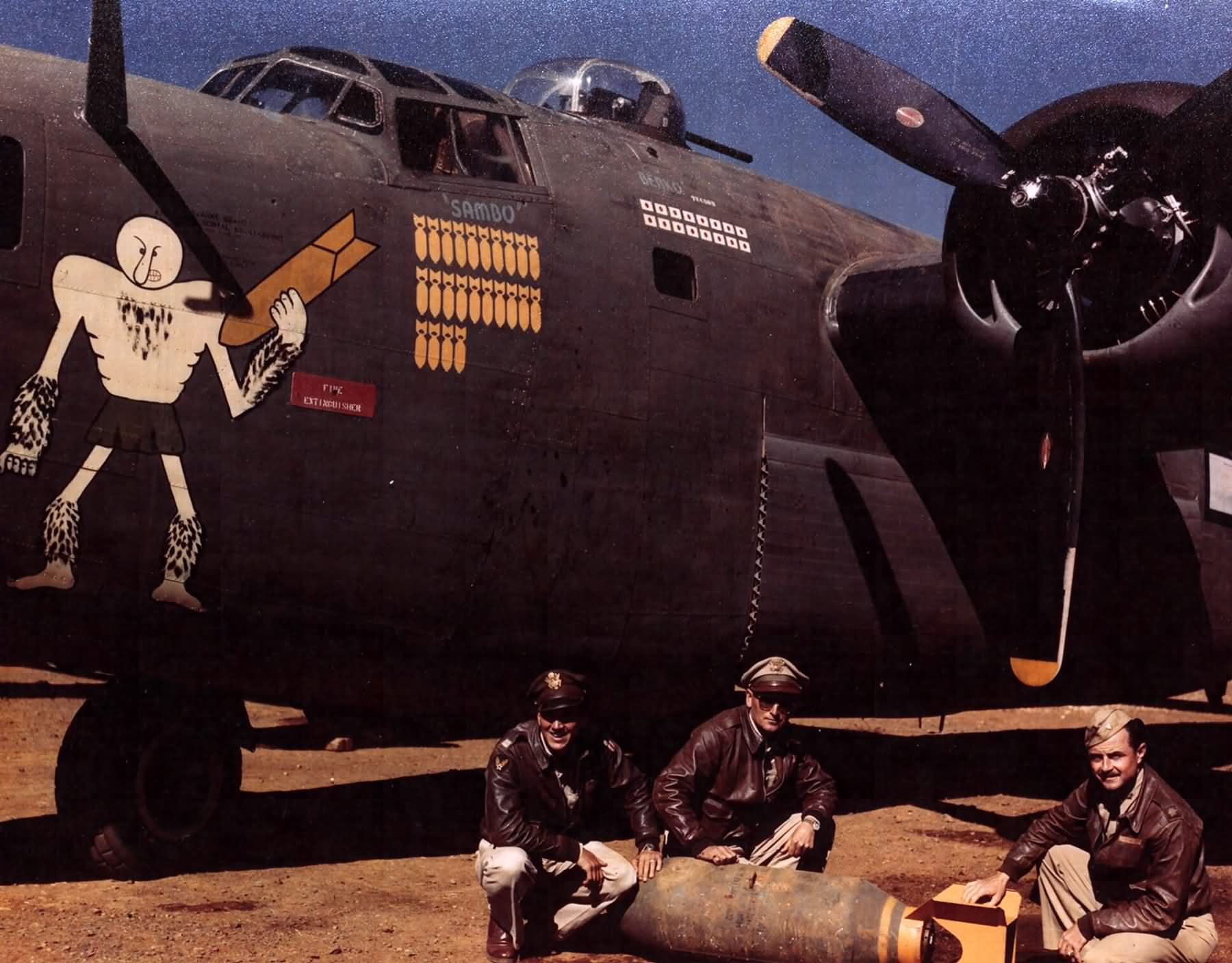 B-24D Liberator 41-24183 of the 308th Bomb Group, 374th Bomb Squadron in China (color photo)