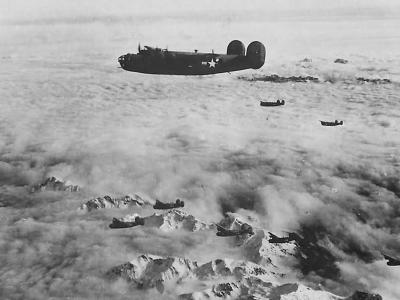 B-24D Liberators 376th Heavy Bombardment Group Over Alps