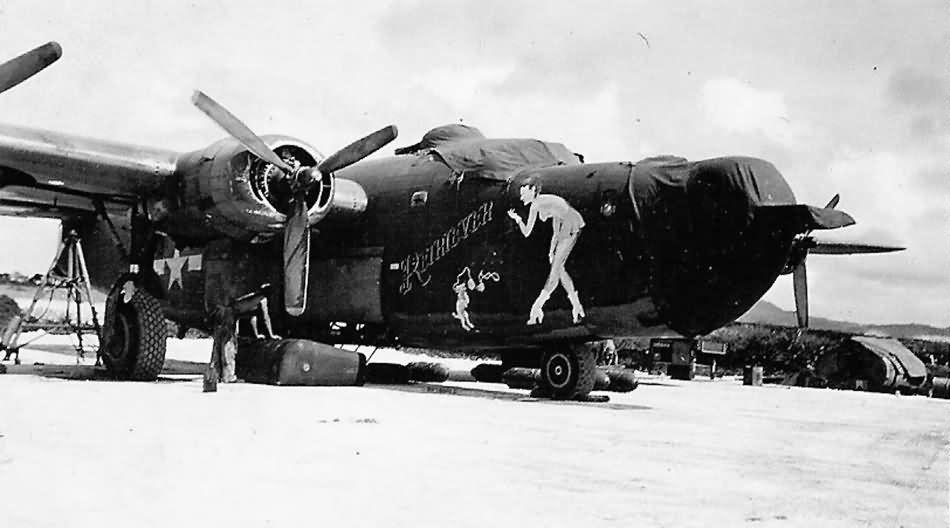 B-24J Liberator serial 42-100398 „Retriever” of the 30th Bomb Group, 27th Bomb Squadron 7th AF – nose art
