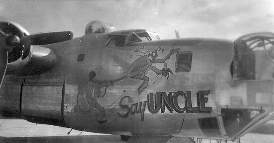 B-24L Liberator serial 44-41534 90th Bomb Group, 319th BS „Say Uncle” nose art