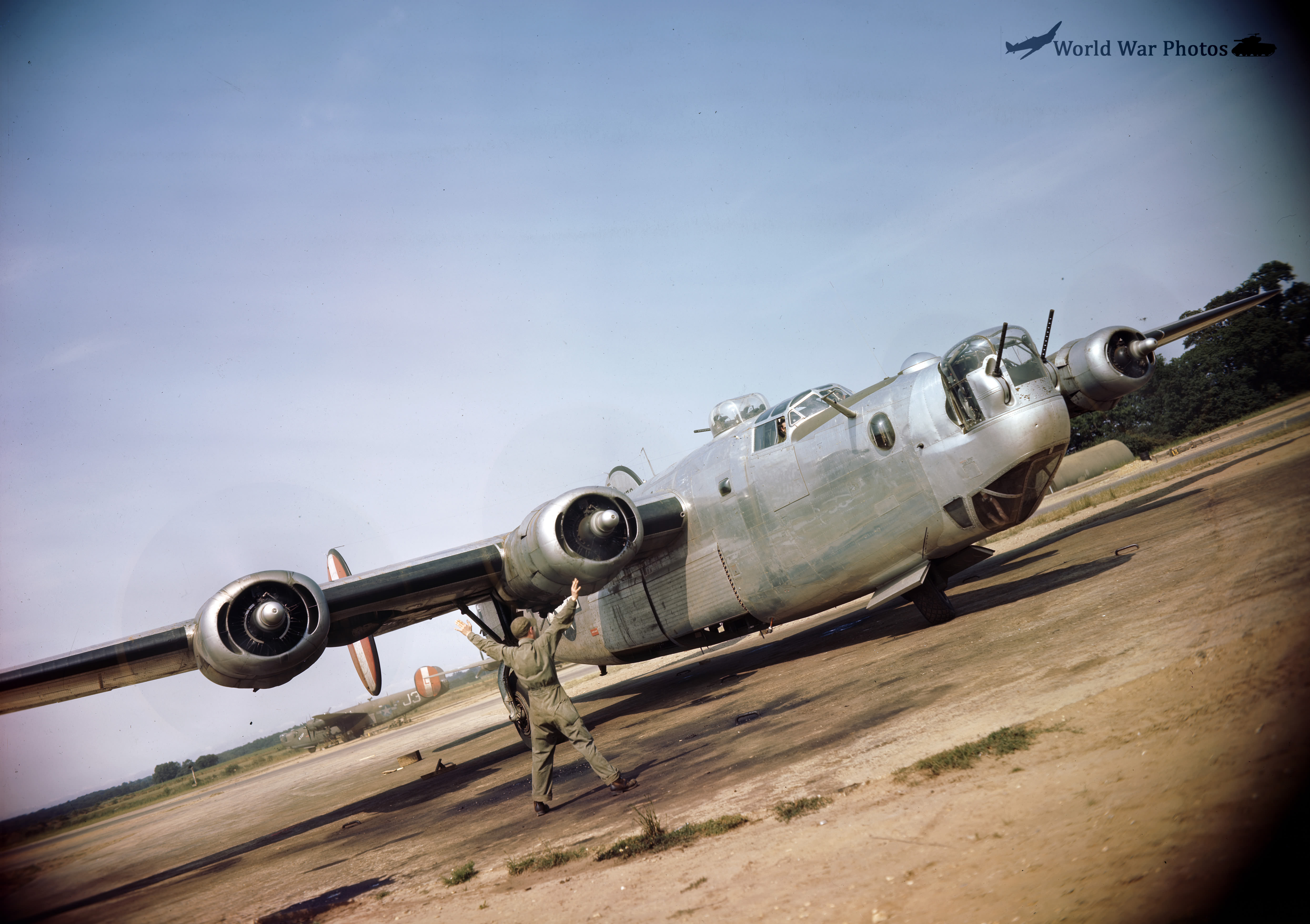 B-24 Liberator 458th BG England color photo