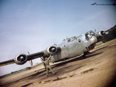B-24 Liberator 458th BG England color photo