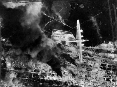 B-24 Liberators of 15AF over Oil Refinery at Blechhammer Germany 27 August 1944