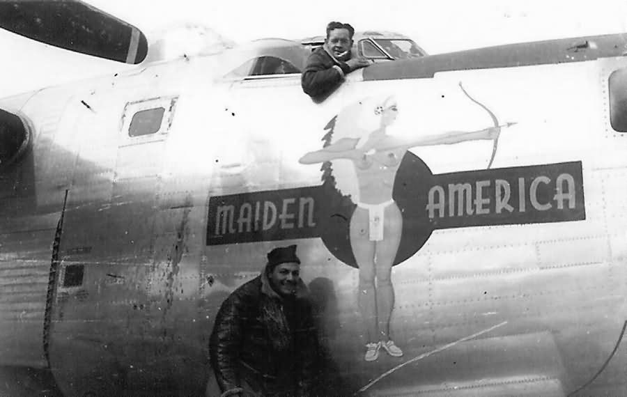 B-24 Maiden America nose art 7th BG