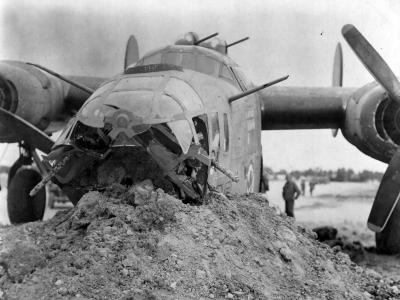 B-24 Liberator Damaged by flak in a raid over Ploesti Rumania