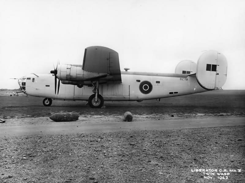 Liberator GR Mk V BZ791 on the ground at Prestwick November 1943
