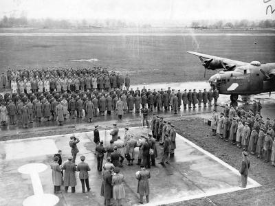 Medal of Honor Award Ceremony Col Leon Johnson 44th BG England