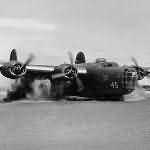 B-24D Liberator „45” Taking Off From Desert Airstrip