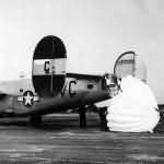 B-24 had to use parachutes for brakes to land at its base in England – 42-95308 „Silver Dollar” of the 445th BG 702nd BS