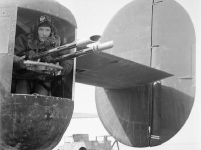 Tail gunner of a Consolidated Liberator Mk II of No 159 Squadron RAF
