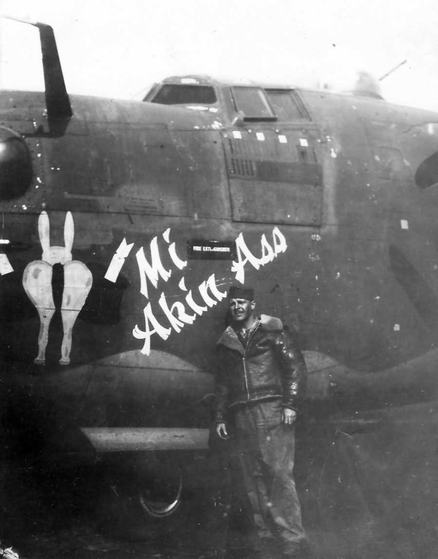 B-24 Liberator 9th Air Force Pilot Mi Akin Ass Nose Art