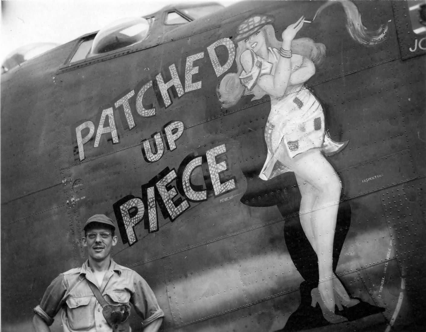 F-7A Liberator 42-64047 nose art Patched Up Piece 20th Combat Mapping Squadron, 6th Photographic Reconnaissance Group