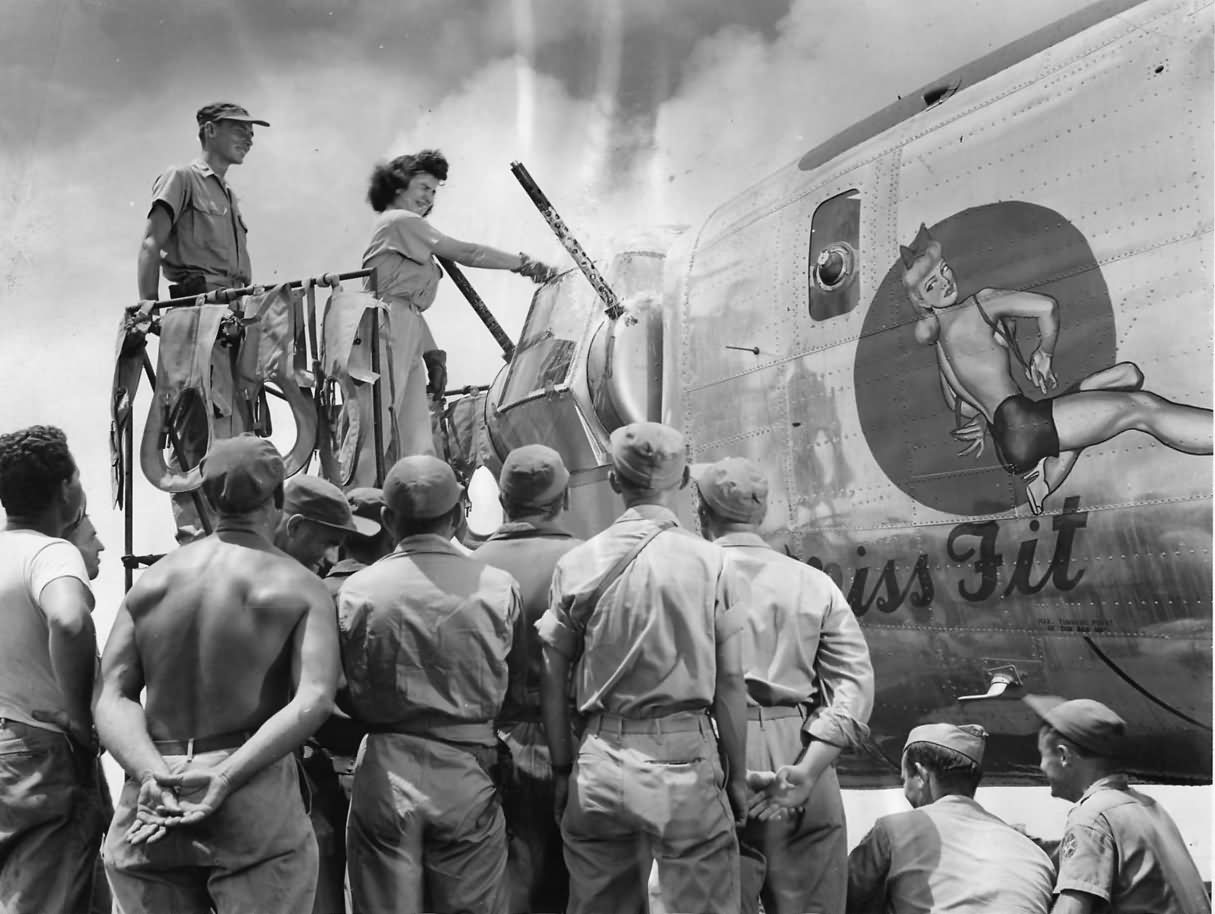 B-24 Liberator Miss Fit Christened By Flight Nurse 7th AF