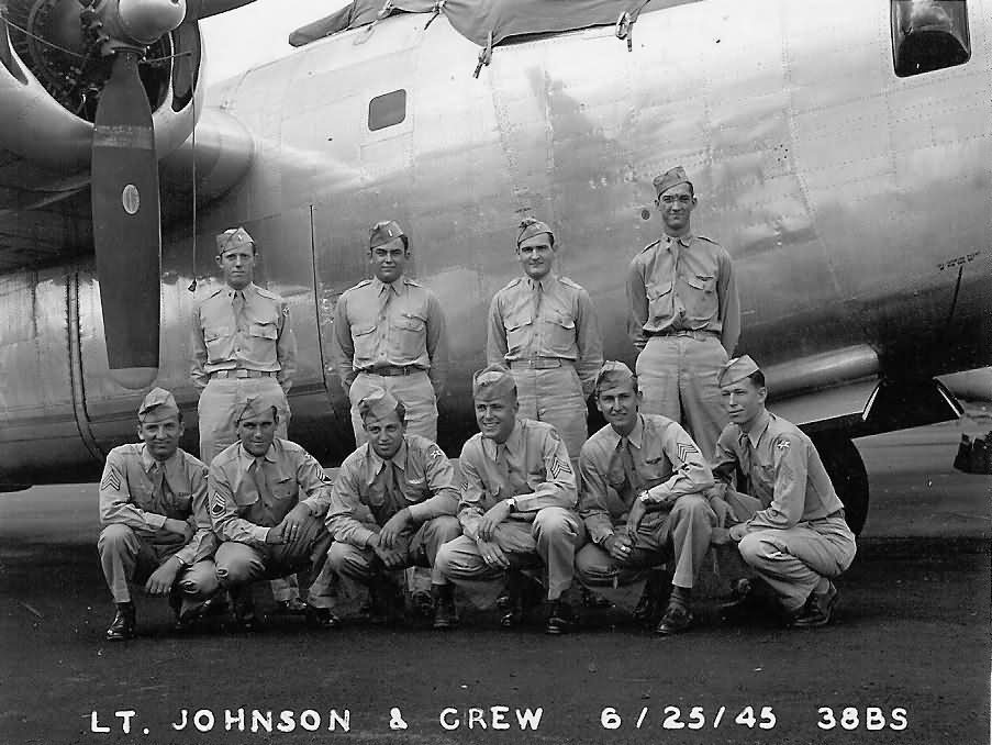 38th Bomb Squadron 30th BG Aircrew Posed by Their B-24