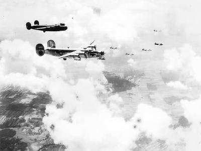 451st Bomb Group B-24G #23 42-78274 named „Cocky Crew!” in flight